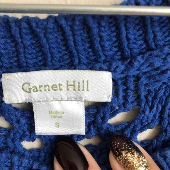 Garnet Hill Blue Open Knit Sweater - Picture 4 of 8